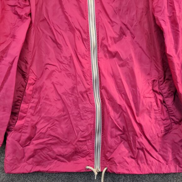 Eddie Bauer Men's Full Zip Hooded Windbreaker Jacket Pink Large Vented - Picture 4 of 15